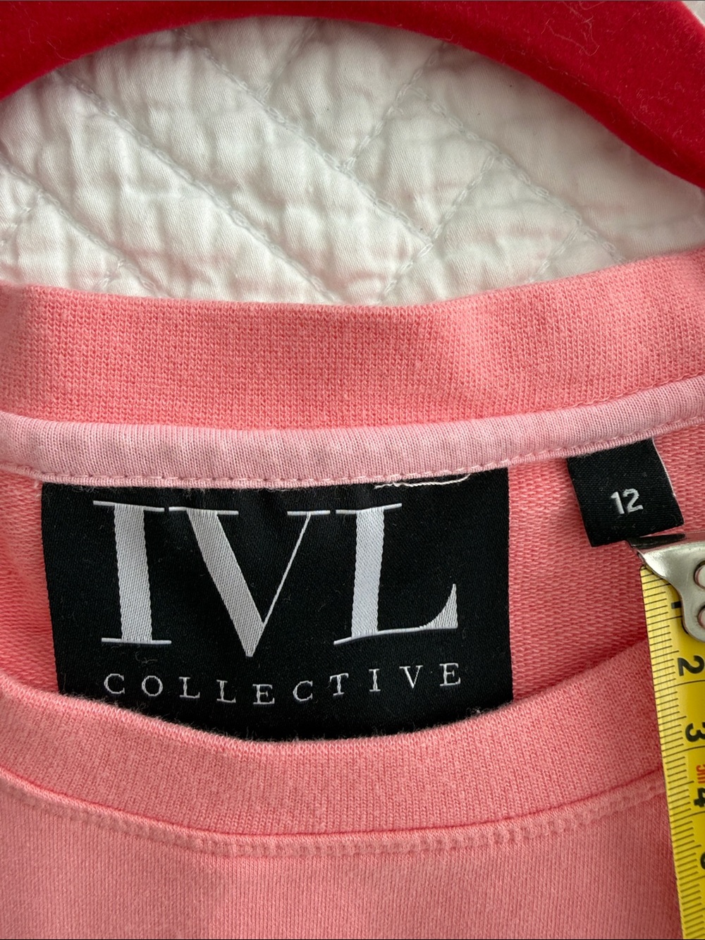 IVL collective Cropped Crewneck Sweatshirt - Light Pink Size 12 - Picture 4 of 13